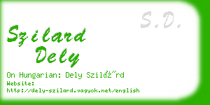 szilard dely business card